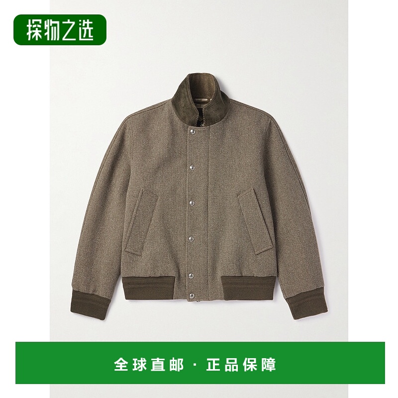 香港直邮Loro Piana 诺悠翩雅 男士 Floris 棉质灯芯绒饰边羊毛短