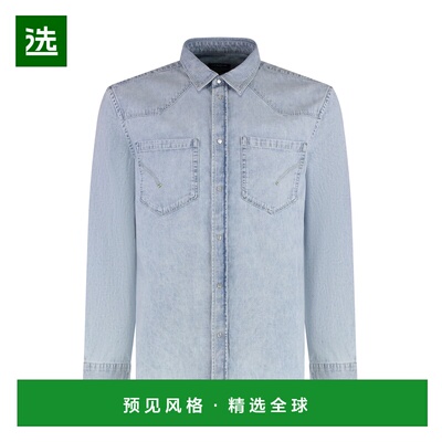 香港直邮DONDUP 男士衬衫 UC347RDF0272U800 SS2025 蓝色