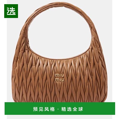 1h可退 香港直邮Miu Miu 缪缪 女士 Wander 中号麦特拉斯凸纹皮革