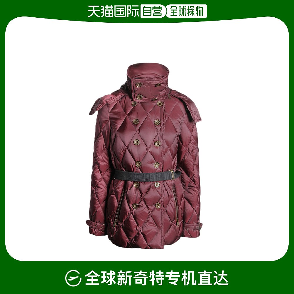 香港直邮Burberry 双排扣修身连帽羽绒服 39335521博柏利高端流行