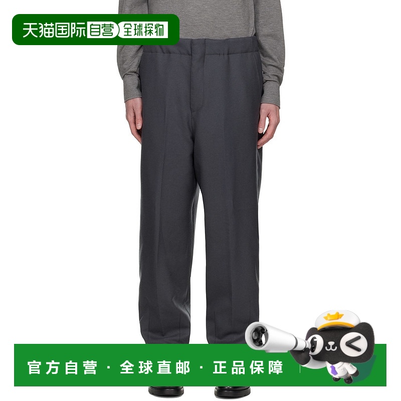 1h可退 香港直邮Zegna 杰尼亚 男士 灰色衬垫长裤 487043734EN2