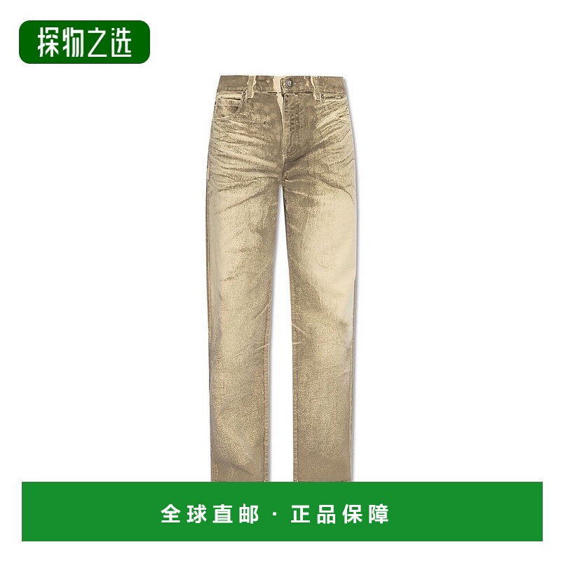 1h可退 香港直邮Balmain 巴尔曼 男士 腰带环牛仔裤 EH1ML155DF57