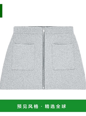 1h可退 香港直邮GANNI 甘尼 女士 拉链半身裙 K2366 grey灰色 舒