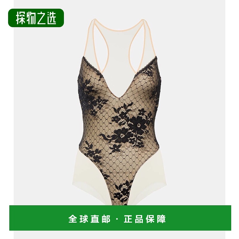 香港直邮Wolford 女士 x N21 Monica 蕾丝拼接连体衣 001012