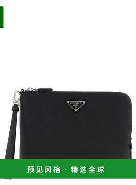 香港直邮PRADA 男士手拿包 2NH024PN9F0002 SS2026 黑色 拉链手拿