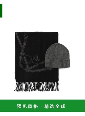 香港直邮Ralph Lauren 翻边帽子和围巾两件装 454P04494