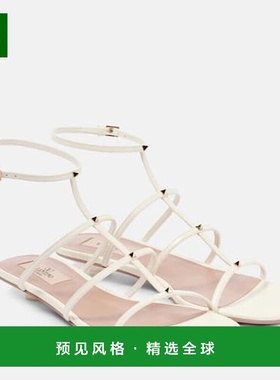 1h可退 香港直邮Valentino 华伦天奴 女士 Wispy 铆钉皮质凉鞋