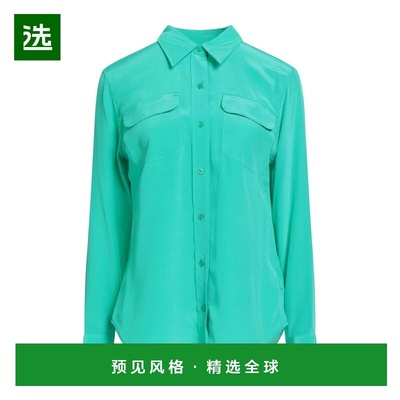 1h可退 香港直邮EQUIPMENT 女士 Blouses 真丝衬衫 green绿色 舒