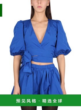 香港直邮RED VALENTINO 女士T恤 2R3ABL301FP788 蓝色 蝴蝶结罩衫