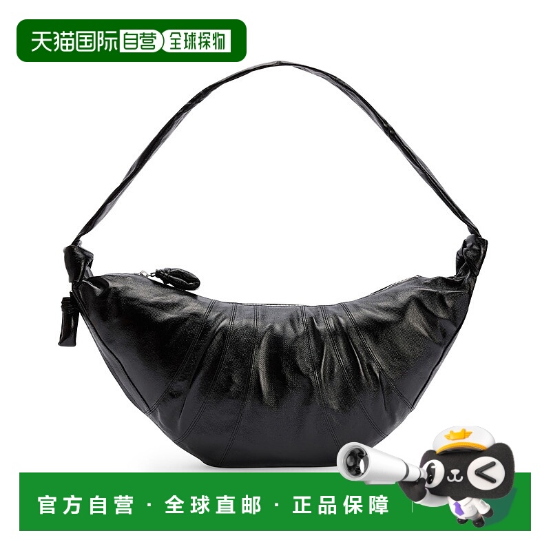 1h可退 香港直邮Lemaire 女士 牛角包形大号包包 black黑色 舒适