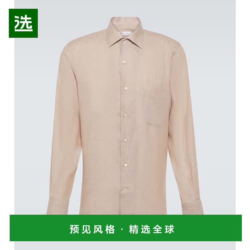 香港直邮Loro Piana 诺悠翩雅 男士 André 亚麻衬衫