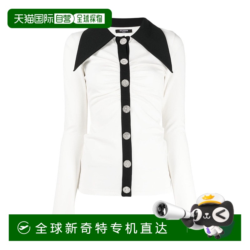 香港直邮Balmain 平纹针织衬衫效果 Polo 衫 BF0GD016JH30长袖