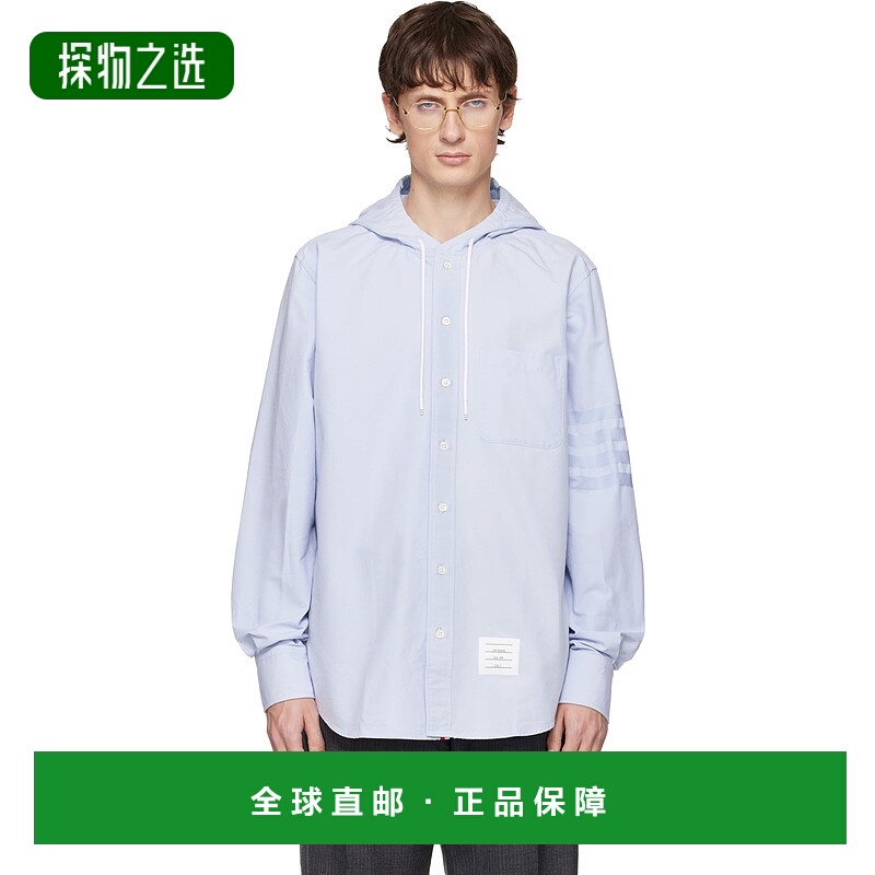 香港直邮Thom Browne 汤姆·布朗 男士 蓝色 Hoodie Straight Fit