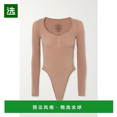1h可退 SKIMS 女士 Sculpt Thong - Sienna 无缝长袖连体连体衣