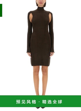 香港直邮HELMUT LANG 女士连衣裙 O06HW704D1P AW2024 棕色 高领