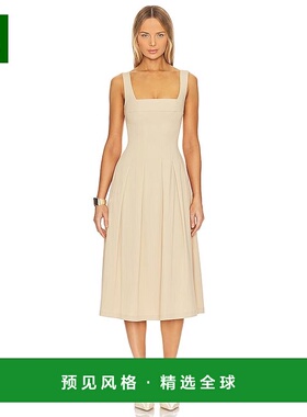 1h可退 香港直邮Weworewhat 女士 束腰褶裥中长连衣裙 WWD5801