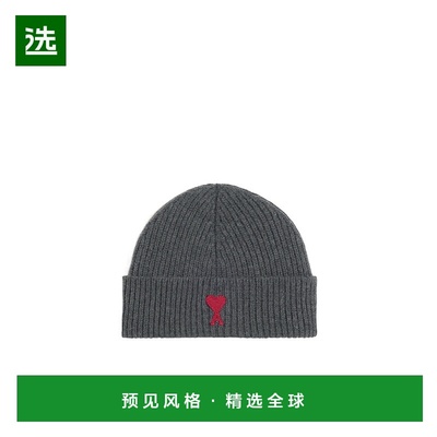 香港直邮Ami Paris 徽标羊毛针织帽针织帽子 BFUHA116018