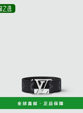 1h可退 欧洲直邮LV/路易威登 男士银色/黑色金属/帆布手链新款