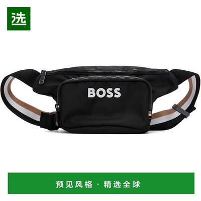 香港直邮BOSS 波士 男士 黑色 Contrast Logo Structured 腰包 50