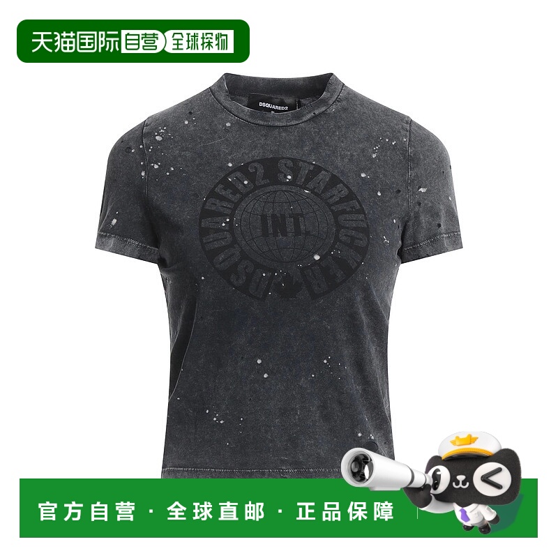 1h可退 香港直邮Dsquared2 二次方 女士 T恤 blue蓝色 舒适时尚