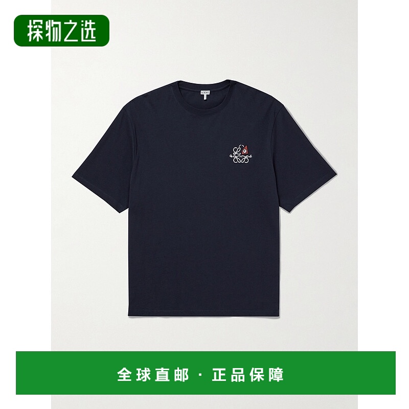 香港直邮LOEWE 罗意威 男士 標誌刺繡圓領 T 卹 H526Y22XD3