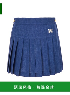 欧洲直邮PALM ANGELS 女士半身裙PWCC070S24FAB0024903亚麻百褶裙