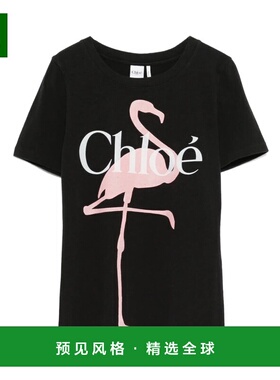 香港直邮CHLOÉ 女士T恤 CH26SJH08194070 AW2025 黑色 Chloé Fla