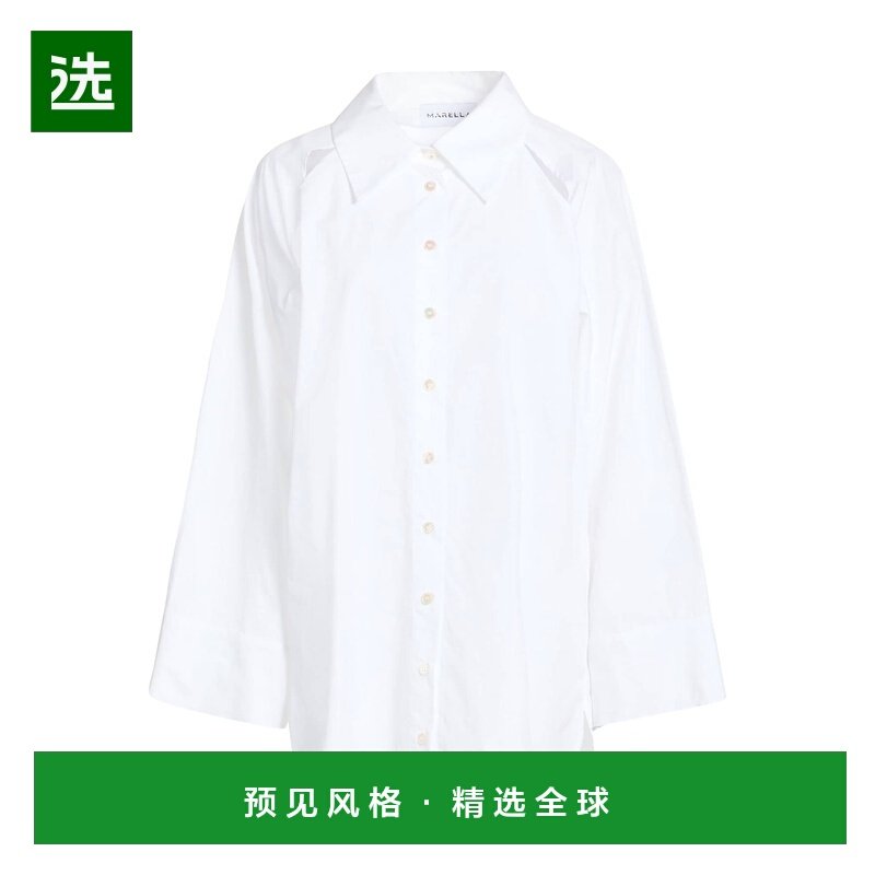 1h可退 香港直邮Marella 女士 Blouses 纯色衬衫 white白色 舒适,女装/女士精品,衬衫,淘宝优惠券,粉丝福利购,淘宝优惠卷