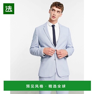 外套 1h可退 设计婚礼超紧身织物蓝色西装 男士 bird 香港直邮ASOS