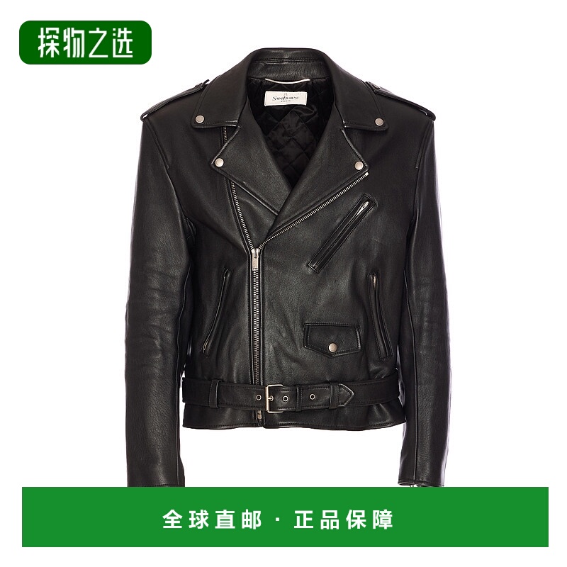 欧洲直邮saint laurent 男士 夹克衫皮衣皮夹克