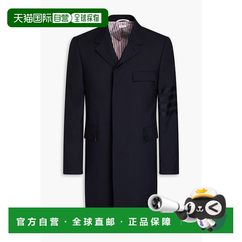 1h可退 香港直邮Thom Browne 汤姆·布朗 男士 条纹羊毛大衣 MOC0