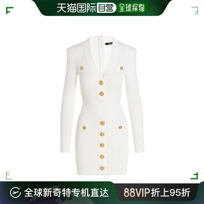 香港直邮Balmain 徽标纽扣连衣裙 YF1R8060KB00