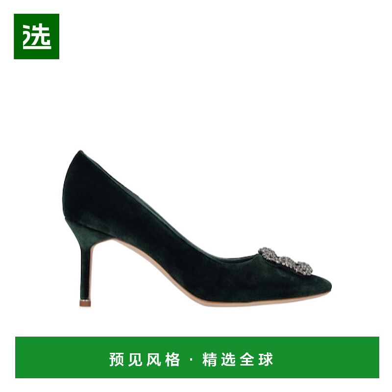 香港直邮Manolo Blahnik Hangisi 天鹅绒高跟鞋 76I-0C4031