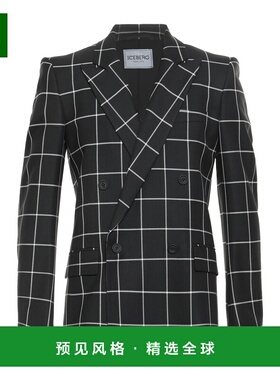 1h可退 香港直邮Iceberg 冰山 男士 西装外套 black黑色 舒适时尚