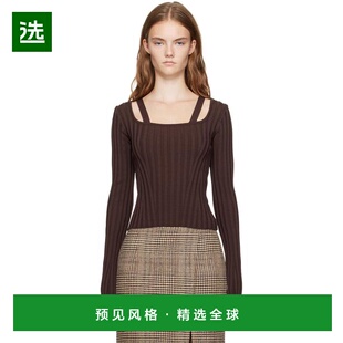 1h可退 【美国直邮】recto 棕色圆领修身毛衣 女装 女士精品 毛衣