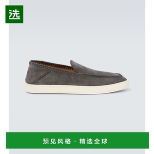 香港直邮armani grey灰色 阿玛尼 绒面革乐福鞋 舒适 男士 1h可退