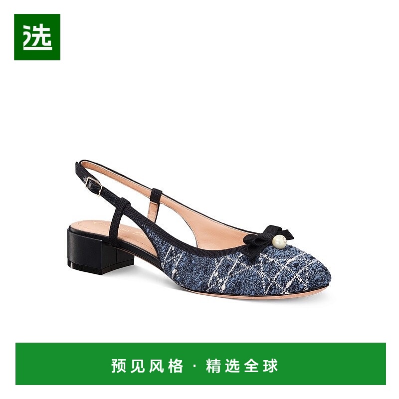 1h可退 欧洲直邮Dior 迪奥 女士蓝色呢子单鞋新款女鞋