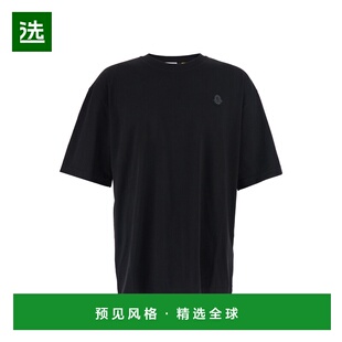 1h可退 香港直邮moncler 男士 Front and Lettering 黑色圆领带Lo