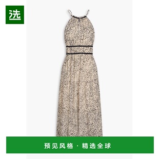 1h可退 香港直邮paige denim 女士 Esmeralda 斑马纹丝绸绉纱中长