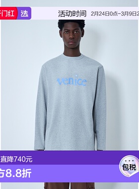 1h可退 香港直邮Erl 男士 Venice 印花 T 恤 ERL11T006 grey灰色