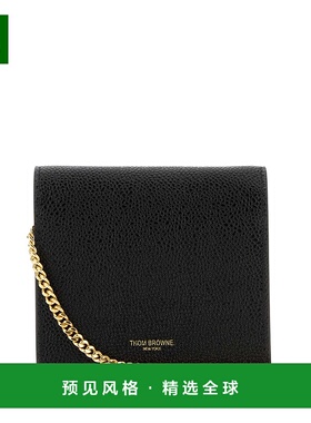 1h可退 香港直邮Thom Browne 汤姆·布朗 女士 黑色皮革卡套 FAW1
