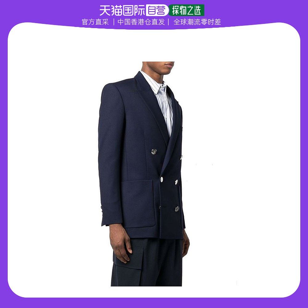 香港直邮balmain 男士西装蓝色 xh1si000wb02-6ub
