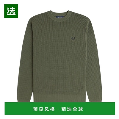 香港直邮FRED PERRY 男士针织衫 K6507X21 SS2025 绿色 徽标长袖