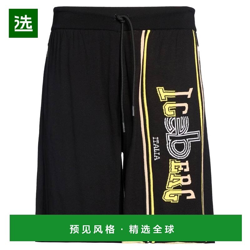 1h可退 香港直邮Iceberg 冰山 男士 短裤 black黑色 舒适时尚,男装,休闲裤,淘宝优惠券,粉丝福利购,淘宝优惠卷