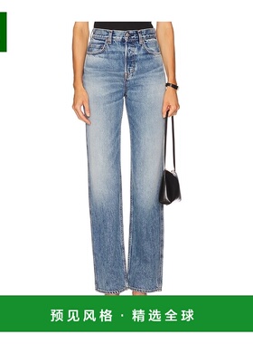 1h可退 香港直邮GRLFRND 女士 麦色高腰直筒裤 GFJ10001U25