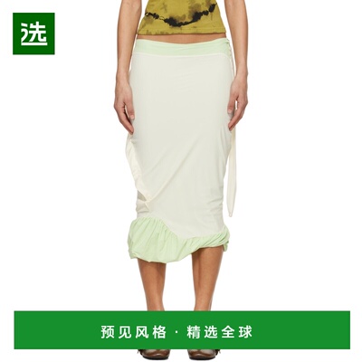 1h可退 香港直邮Ottolinger 女士 灰白色扭缝半身裙 10330280302B