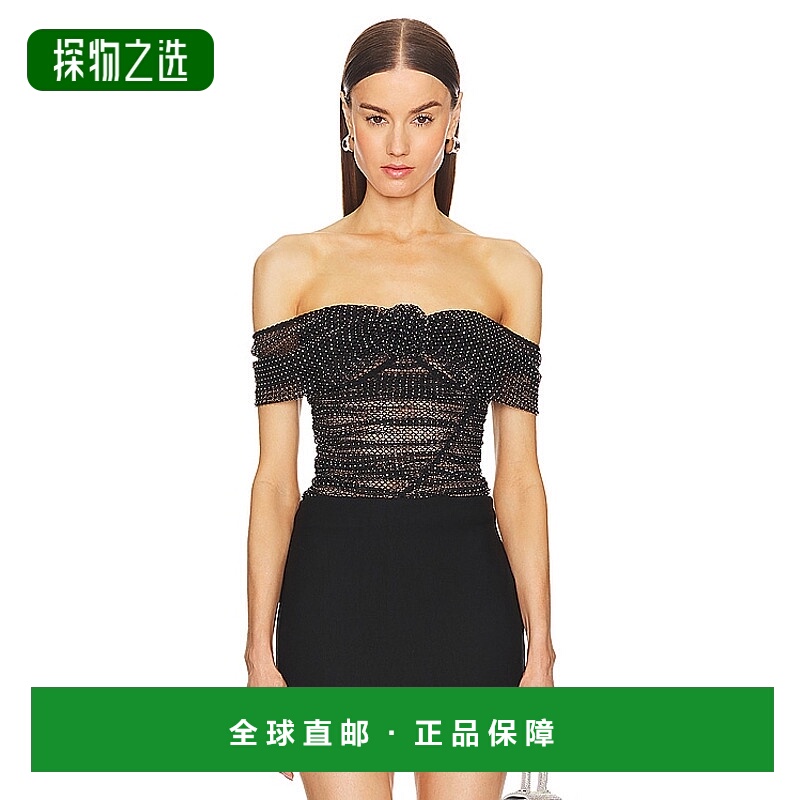 香港直邮Self-Portrait 女士 人造钻石网眼上衣 SS24204TB打底