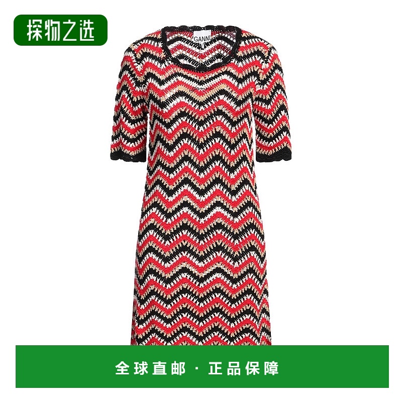 香港直邮GANNI 甘尼 女士 短款连衣裙 red红色 舒适时尚