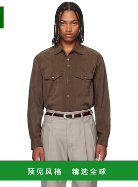 1h可退 香港直邮Lemaire 男士 棕色 Convertible Collar 衬衫 SH1