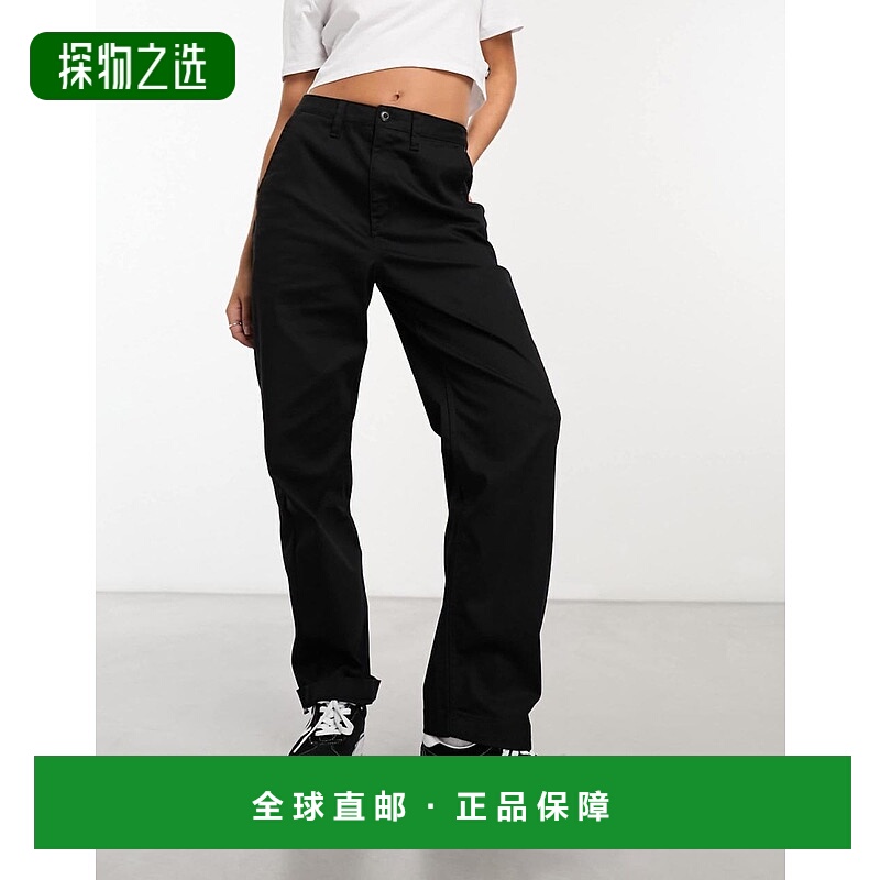 香港直邮Vans 范斯 女士 Authentic 斜纹棉布裤(黑色)